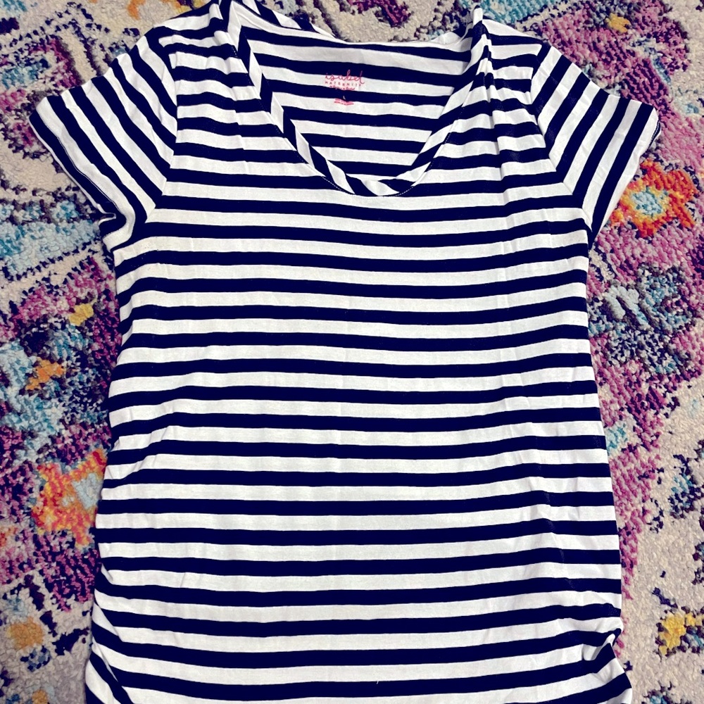 Isabel maternity navy stripe top - large